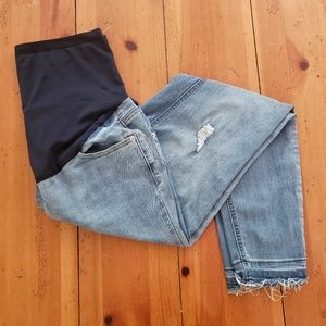 Distressed maternity jeans by Time and Tru